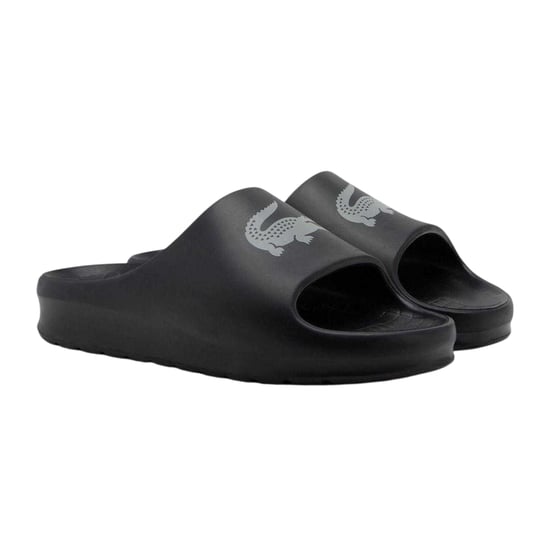 Lacoste Mens Serve Crocodile Holiday Sliders (Grey) - Image 4