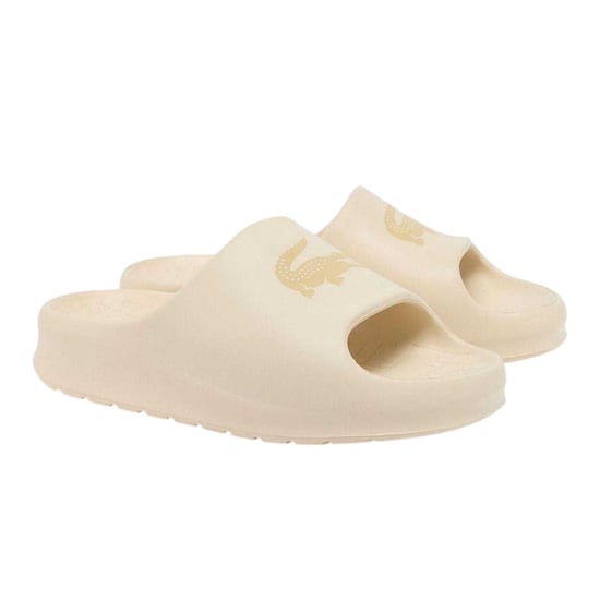 Lacoste Mens Serve Crocodile Holiday Sliders (Off White) - Image 4