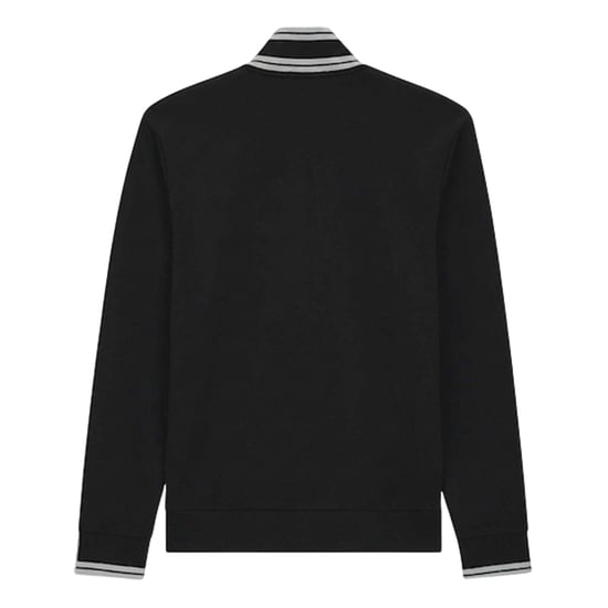 Boss Långärmad träningsjacka med broderad logotyp för herrar (Svart) - Image 2