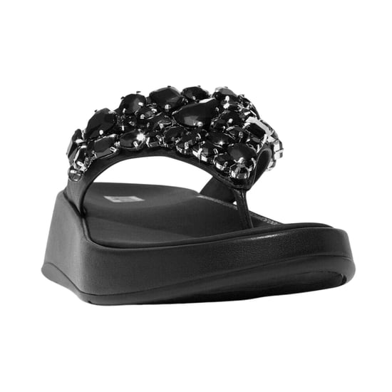 FitFlop Dames/Dames Leren Flatform Sandalen met Juwelen (Zwart) - Image 1
