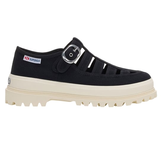Superga Womens/Ladies 3541 Alpina Gurkha Fisherman Sandals (Black/Off White) - Image 1