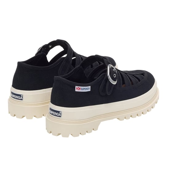 Superga Womens/Ladies 3541 Alpina Gurkha Fisherman Sandals (Black/Off White) - Image 2