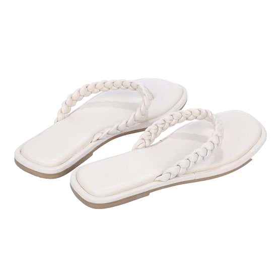 Dune London Dames/Dames Teen Post Platte Sandalen (Ecru) - Image 2
