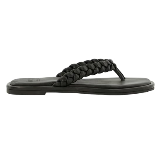 Dune London Dames/Dames Teen Post Platte Sandalen (Zwart) - Image 1