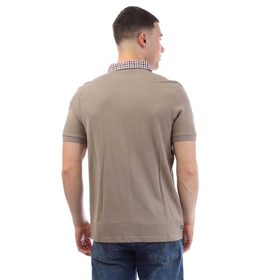 Weekend Offender Heren Geruit Kraag Katoenen Poloshirt (Steen) - Image 3