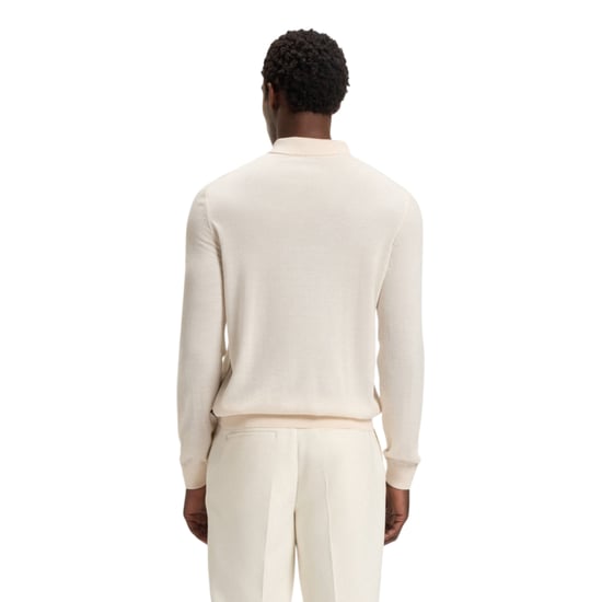 Boss Heren Lanciomne Poloshirt met Lange Mouwen (Wit) - Image 3