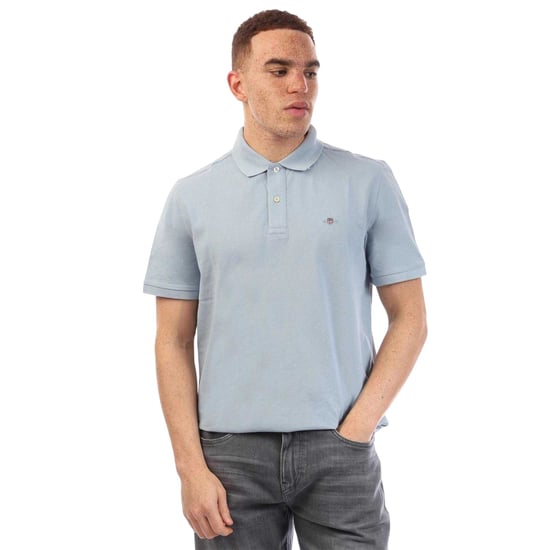 Gant Heren Logo Katoenen Polo Shirt (Blauw) - Image 1