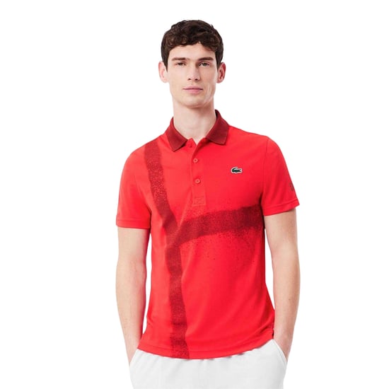 Lacoste Mens Novak Djokovic Regular Short-Sleeved Polo Shirt (Red) - Image 1