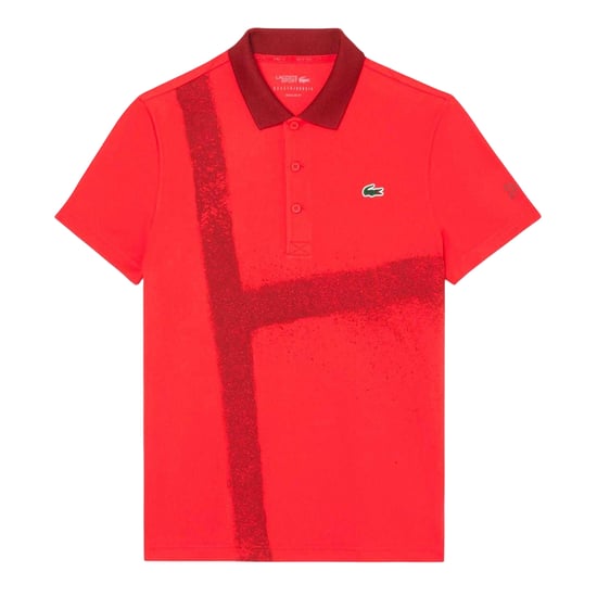 Lacoste Mens Novak Djokovic Regular Short-Sleeved Polo Shirt (Red) - Image 2