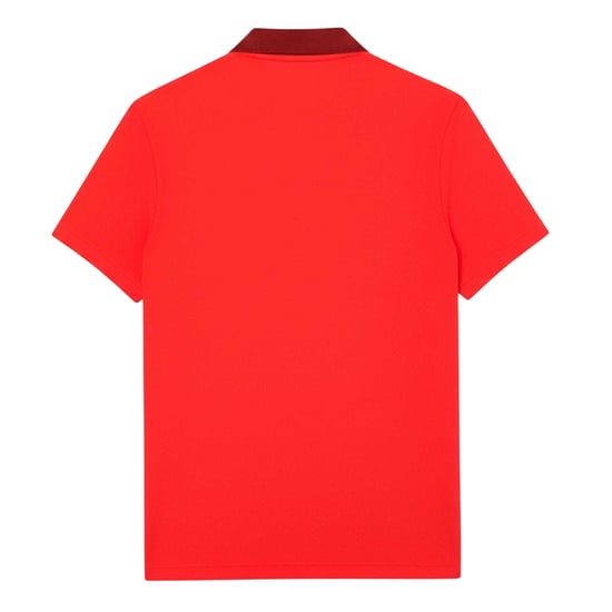 Lacoste Mens Novak Djokovic Regular Short-Sleeved Polo Shirt (Red) - Image 3