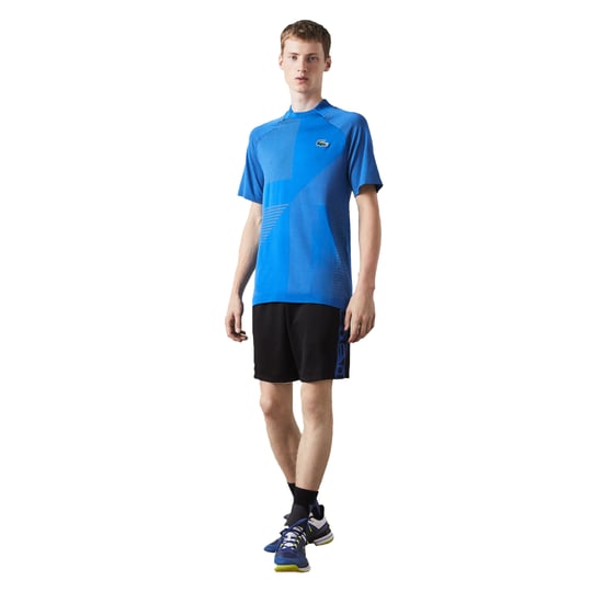 Lacoste Heren Geometrisch Patroon Ultra Dry Poloshirt (Blauw) - Image 1