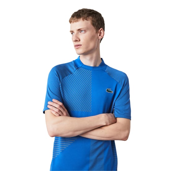 Lacoste Heren Geometrisch Patroon Ultra Dry Poloshirt (Blauw) - Image 4