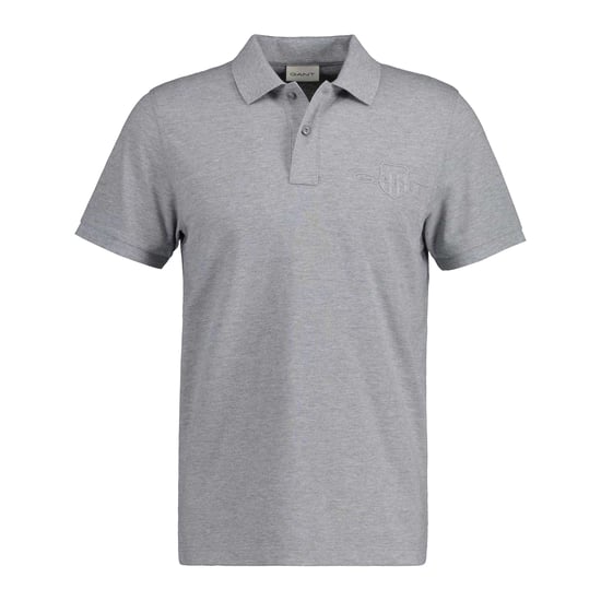 Gant Heren Shield Poloshirt met Korte Mouwen (Grijs) - Image 2