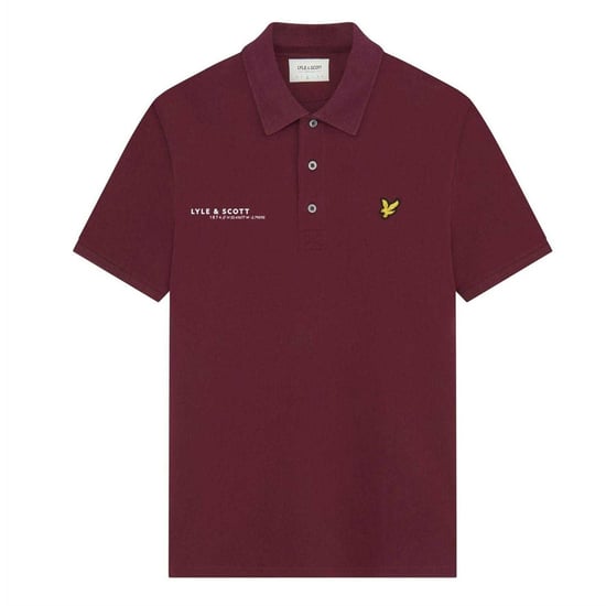 Lyle & Scott Heren Ordinate Poloshirt met Korte Mouwen (Bourgondië) - Image 2