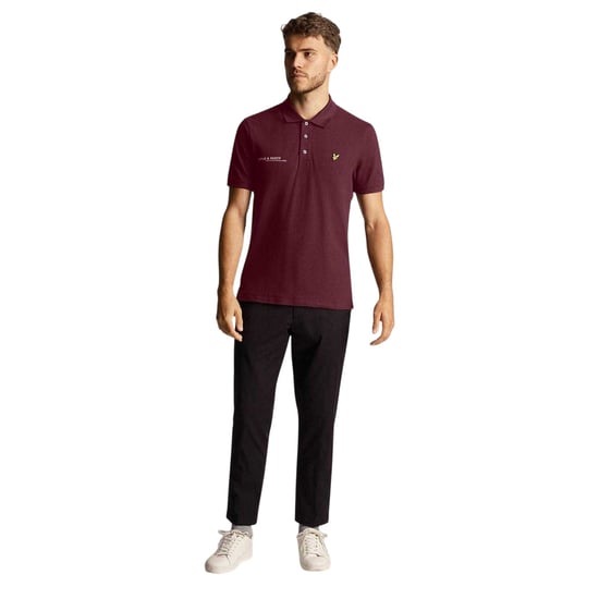 Lyle & Scott Heren Ordinate Poloshirt met Korte Mouwen (Bourgondië) - Image 4