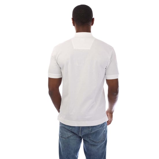 Boss Heren Geborduurd Logo Katoenen Poloshirt (Wit) - Image 2