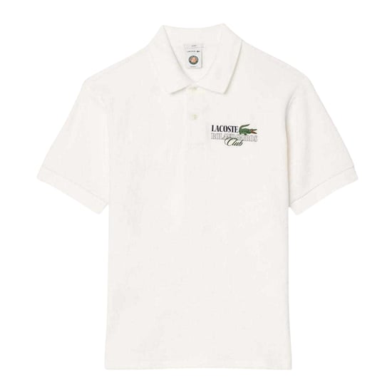 Lacoste Volwassen Unisex Roland Garros Editie Badstof Tennis Poloshirt (Crème) - Image 1