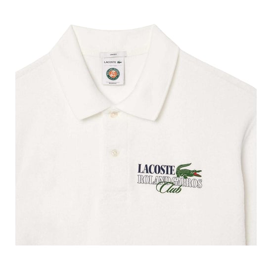 Lacoste Volwassen Unisex Roland Garros Editie Badstof Tennis Poloshirt (Crème) - Image 3