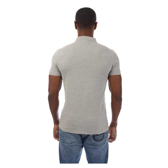 Aquascutum Mens Regular Short-Sleeved Polo Shirt (Light Grey Melange) - Image 2
