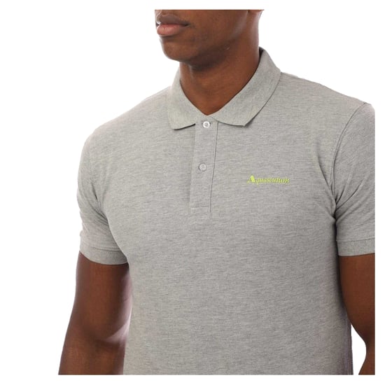 Aquascutum Mens Regular Short-Sleeved Polo Shirt (Light Grey Melange) - Image 3