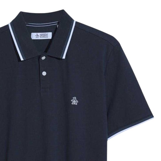 Original Penguin Heren Gestreept Normaal Poloshirt Met Korte Mouwen (Donkere saffier) - Image 2