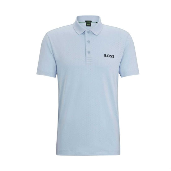 Boss Regular Polo Shirt Performance med kontrasterad logotyp för herrar (Lila) - Image 2