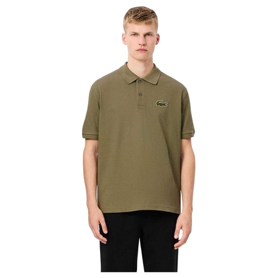 Lacoste Heren L.12.12 Geborduurd Logo Loose Fit Poloshirt (Kaki Groen) - Image 1