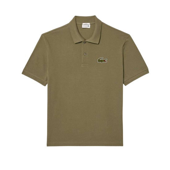 Lacoste Heren L.12.12 Geborduurd Logo Loose Fit Poloshirt (Kaki Groen) - Image 2