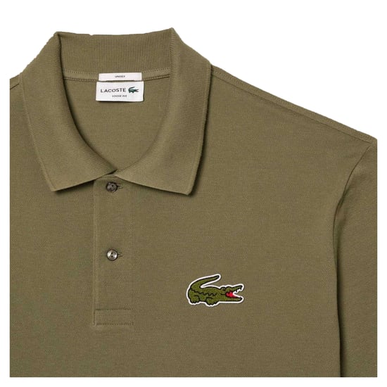 Lacoste Heren L.12.12 Geborduurd Logo Loose Fit Poloshirt (Kaki Groen) - Image 3