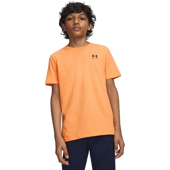 Under Armour Jongens Logo T-shirt met korte mouwen (Oranje/zwart) - Image 3
