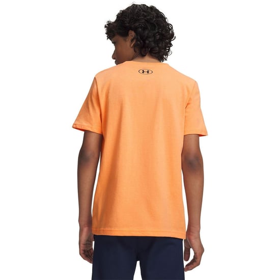 Under Armour Jongens Logo T-shirt met korte mouwen (Oranje/zwart) - Image 4