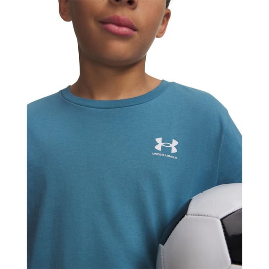 Under Armour Jongens Logo T-shirt met korte mouwen (Blauw) - Image 6