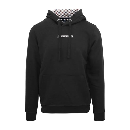 Aquascutum Mens Lettering Hoodie (Black) - Image 1