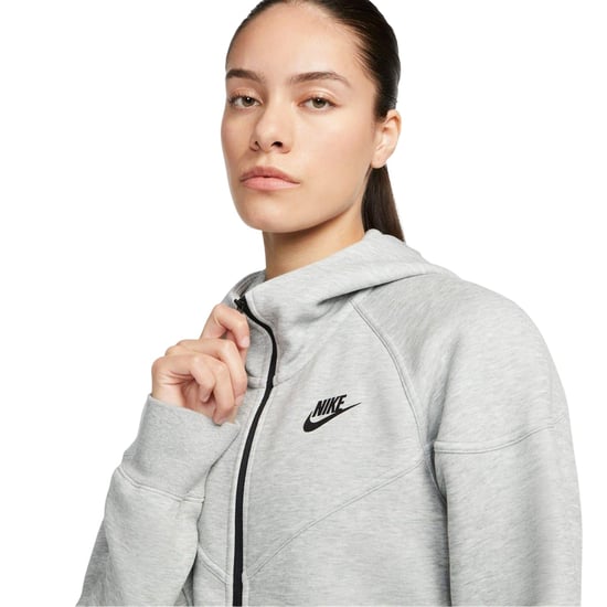 Nike Windrunner Tech Fleece Hoodie med hel dragkedja för dam och dam (Grått) - Image 3