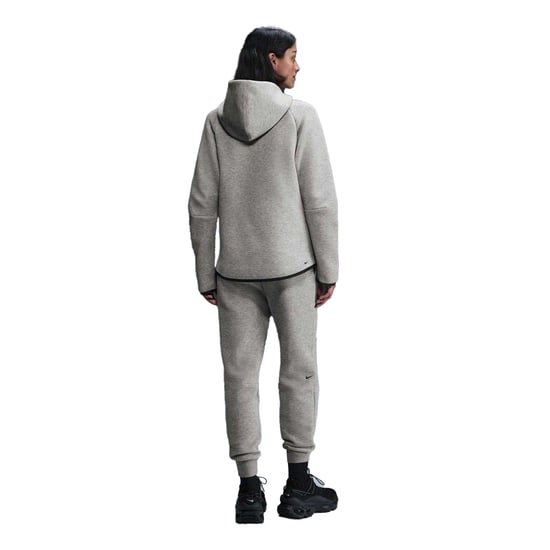 Nike Windrunner Fleece Hoodie med hel dragkedja för dam och dam (Grå/Svart) - Image 2