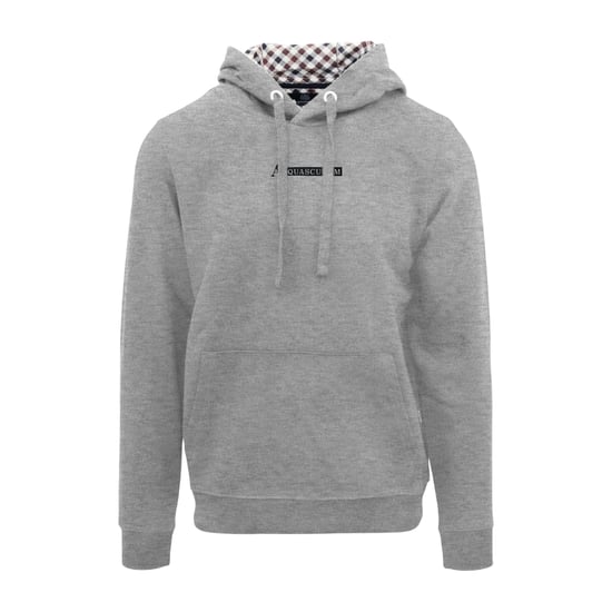 Aquascutum Mens Lettering Hoodie (Grey) - Image 1