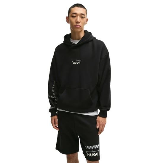 Hugo Oversized hoodie voor heren met opdruk op de rug (Zwart) - Image 1