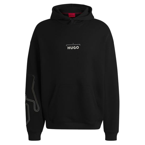 Hugo Oversized hoodie voor heren met opdruk op de rug (Zwart) - Image 2