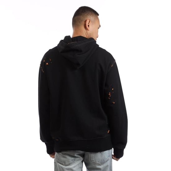 Diesel Heren S-Macs Katoenen Hoodie Relaxed Fit (Zwart) - Image 2