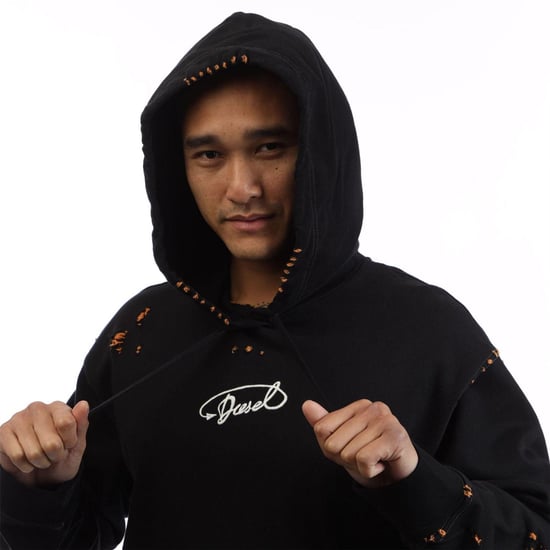 Diesel Heren S-Macs Katoenen Hoodie Relaxed Fit (Zwart) - Image 4