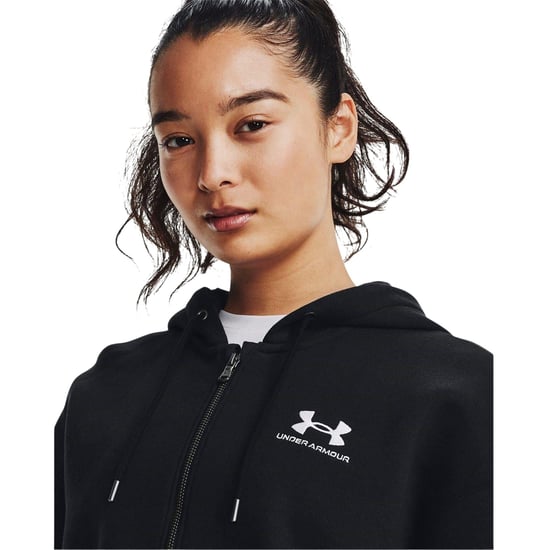 Under Armour Essential Huvtröja med droppärm och hel dragkedja för damer/damer (Svart) - Image 3
