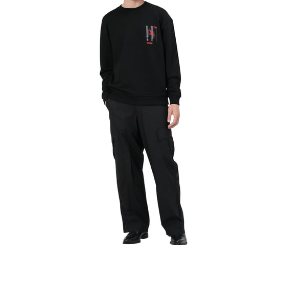 Hugo Heren Drop Shoulder Regular Sweatshirt met grafische print (Zwart) - Image 5