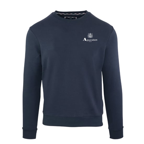 Aquascutum Heren Crew Neck Regular Sweatshirt (Marine) - Image 1