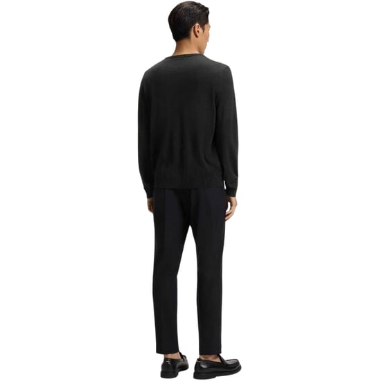 Boss Mens Knitted Regular Formal Pullover (Black) - Image 2