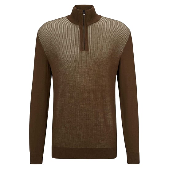 Boss Heren Funnel Neck Regular Sweater Top (Groen) - Image 1