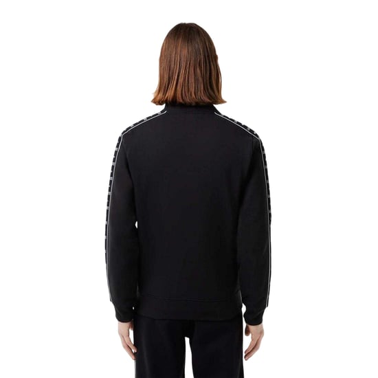 Lacoste Mens Stripe Full Zip Sweatshirt (Black) - Image 2