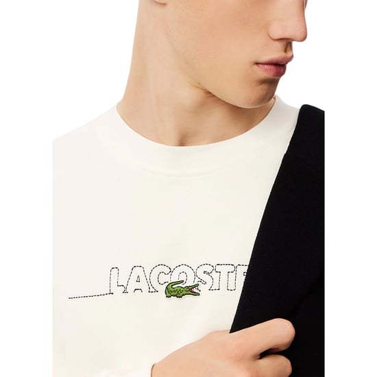 Lacoste Mens Embroidered Logo Drop Shoulder Sweatshirt (White) - Image 4