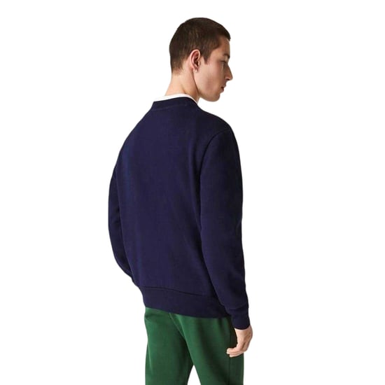 Lacoste Heren Sweatshirt met Geborduurd Logo Fleece Crew Hals (Marine) - Image 3