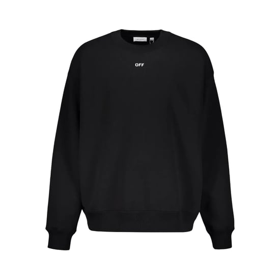 Off White Volwassen uniseks Sweatshirt met Diagonale Streep Oversized (Zwart, Wit) - Image 1