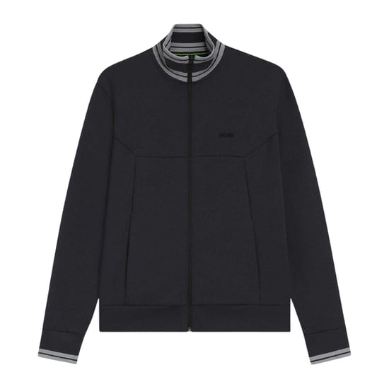 Boss Långärmad träningsjacka med broderad logotyp för herrar (Mörkblå) - Image 2